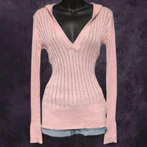 00s Pink Metallic Hooded Top